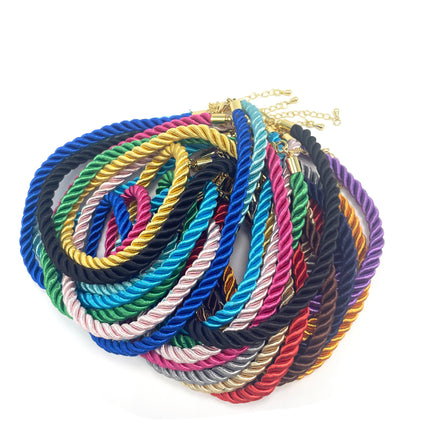 20Pcs Exaggerated Boho Metal Necklace Women Handmade Vintage Rope Nylon DIY Jewelry Making Accessories Wholesale