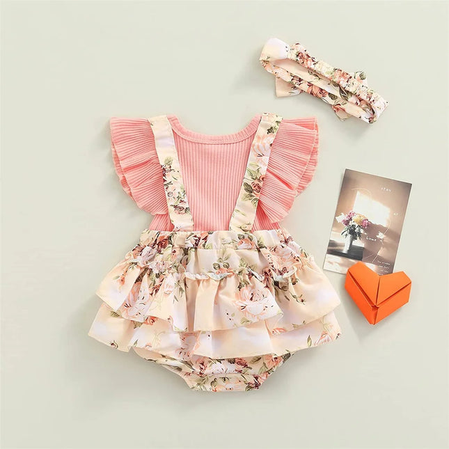 Kids' Dress For 0-18 Months Cotton Ruffle Sleeve Cute Butterfly Floral Summer Princess Formal Dresses Newborn Baby Girl Clothes