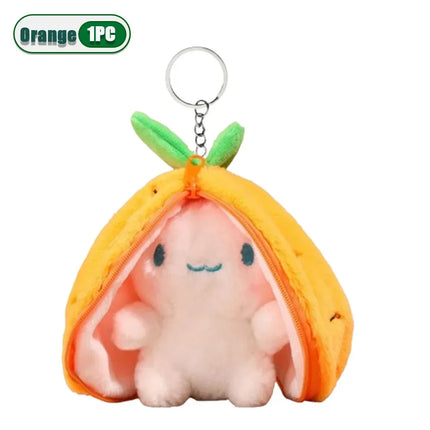 Funny Strawberry Carrot Rabbit Plush Toys Stuffed Into Fruit Transform Soft Animals Bunny Doll For Boys Girls Birthday Gift