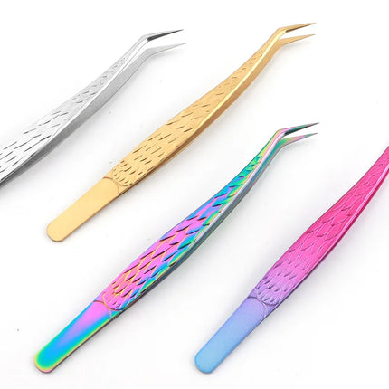 Professional Eyelash Tweezers for Lash Extension, Stainless Steel High Precision Eyelash Extension Eyebrow Tweezers