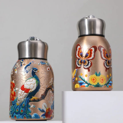 Cute 300ml Mini Insulated Cup Double Wall 304 Stainless Steel Water Bottle Leak-Proof Coffee Mug Vacuum Handy Cup Pocket Cup