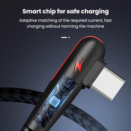 NNBILI 120W USB To Type-C Cable 90 Degree Elbow Mobile Phone Fast Charging For Huawei Mate 60 Xiaomi Samsung Charger Data Wire