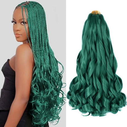 French Curl Braids Hair 22“Loose Wave Bouncy Synthetic Spiral Curls Braiding Hair Extensions Ombre Pre Stretched Hair For Women