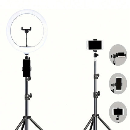 110cm tripod stand+O-clip, equipped with 10 inch live streaming ring fill light and selfie live streaming artifact