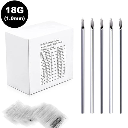 5-100PCS Body Piercing Needle 10G 12G 14G 16G 18G 20G Surgical Steel Sterile Disposable Ear Nose Navel Nipple Lip Piercing Tool
