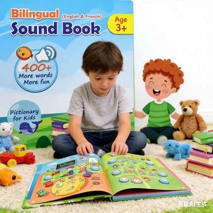 French English Bilingual Sound Book Learning Machine Touch Electronic Books French English Kids E Book Talking Educational Toy