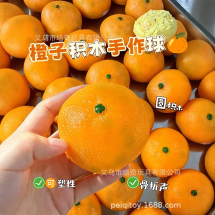 Crispy Orange Handmade Squishy Balls Non-Spring Back Stress Relief Squeeze Toys Gift ASMR Decompression Gift Hand Relax Ornament