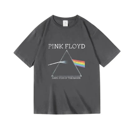 Pink Floyd The Moon Album T-shirt Tops Vintage Men Women Oversized Streetwear Y2k Cotton Clothes Hip Hop Male Female Clothing