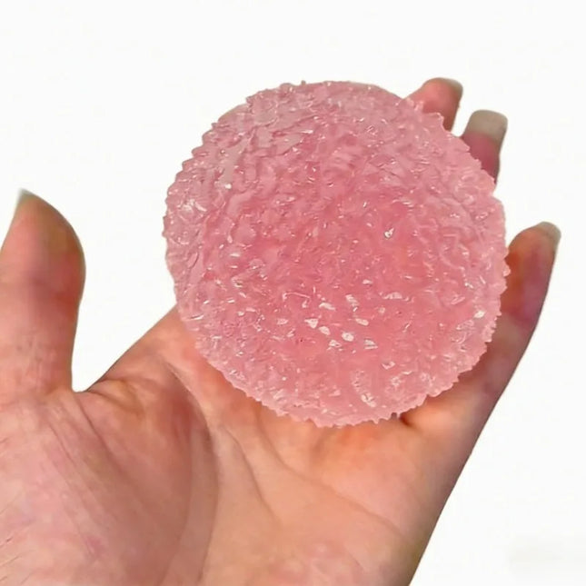 Squishy Ice Ball Maltose Fidget Toy Super Soft Pink Mochi Slow-Rebound Squeeze Toy Anti-Stress Toy for Adults Hand Exercise