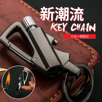 2026 New Multifunctional Match Kerosine Lighter Keychain Outdoor Waterproof Portable Igniter Smoking Accessories Gift Wholesale