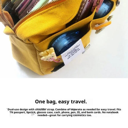 Large Capacity Canvas Storage Bag Simple Design For High School Students Multi-Layer Pencil Case And Bag For Boys And Girls