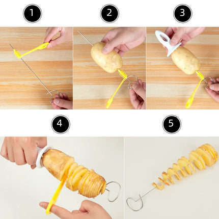 Whirlwind Potato Spiral Cutter Potato Tower Making Machine Vegetable Slicer Creative Vegetable Tools Kitchen Accessories Gadgets