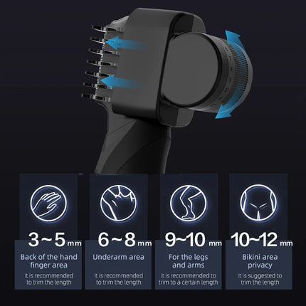 Resuxi New Men's Electric Body Hair Trimmer Multi Functional 3 in 1 Hair Clipper Shaver Set IPX5 Full Body Water Wash Clipper