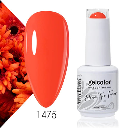 Arte Clavo Red Color Series Nail Polish UV Soak Off Varnish 15ml Manicure Nail Art Long-lasting Hema Tpo Free Gel Nail Polish