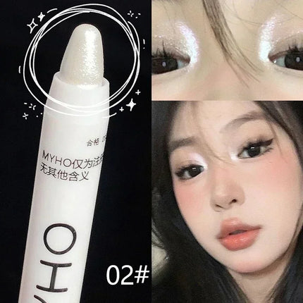 Matte Pearl White Eyeliner Pencil Lying Silkworm Eye Head Brightening Highlight Eyeshadow Stick Glitter Dazzling Effect Makeup