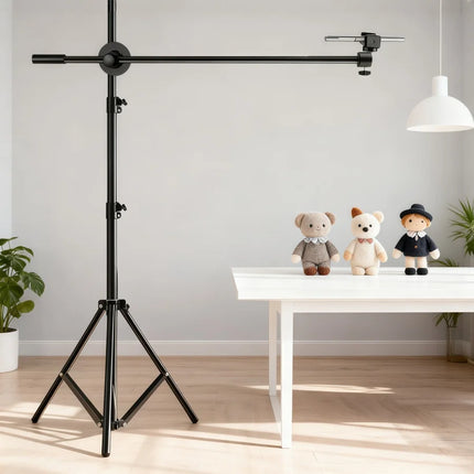Adjustable 82.68inch Floor Stand Tripod for Phone, Detachable Overhead Stand for Live Streaming, Recording, Cooking, Painting, and Food Photography - No Batteries Required, Perfect for Christmas Gifts, Holiday Offices, Bedroo