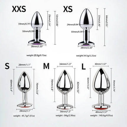 Metal Anal Plug Butt Diamond Plug Sexy Toy Gem Base Beginner Butt SM Toys For Women Men Couples Adult Game Anal Adult Products