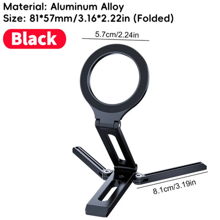 For Magsafe Airplane Phone Holder Foldable Tripod Portable Magnetic Phone Holder 360 Rotating Travel Phone Stand