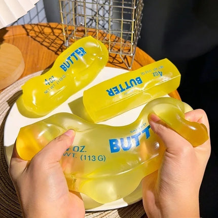 Moldable Butter Stick Squishy Toy Vaseline Filled Stress Relief Butter Cheese Bar Squeeze Fidget Toy Decompression Vent Toy
