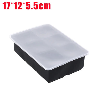 Silicone Ice Cube Mold Reusable Square Ice Cube Molds with Lid Whiskey Cocktail Freezer DIY Ice Maker Barware Kitchen Gadgets