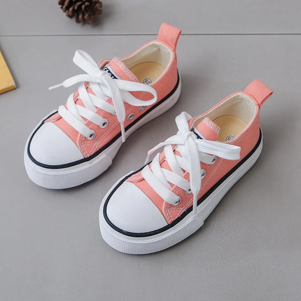 Children's Fashionable Spring and Autumn Breathable Canvas Shoes with Soft Soles for Boys and Girls, Versatile