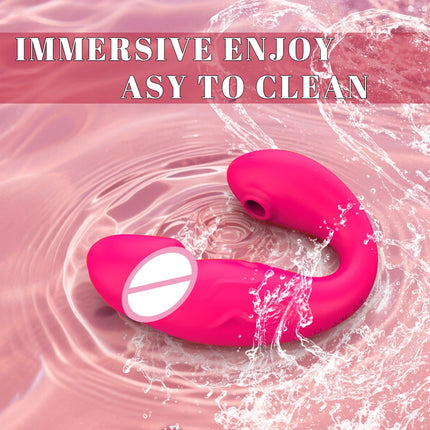 2 IN 1 Dildo Vibrator For Women Nipple Sucker Clitoris Stimulator G Spot Massage APP Control 9 Vibrating Modes Adults Sex Toys