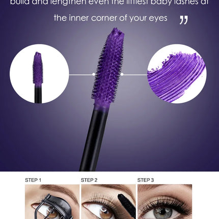 Colorful 5D Volume Mascara Lasting Styling Waterproof Quick Dry Blue Purple Curling Lengthen Long Eyelash Silk Extension Cream