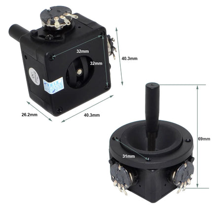 360 Degree 2-axis Sealing 10K Electric Joystick Potentiometer Won't Reset for Lighting Console  2D Monitor Keyboard Ball Joyrode