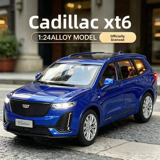 1:24 Cadillac XT6 Alloy Diecast Car Model, Pull Back with Light & Sound, 4S Store Display Ornament, Premium Gift for Boyfriend