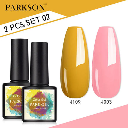 Parkson 2/3pcs Matte Top Coat Gel Nail Polish Kit Base Top Coat Set UV LED Nail Art Manicure Polish Primer Soak Off Nail Gel Set