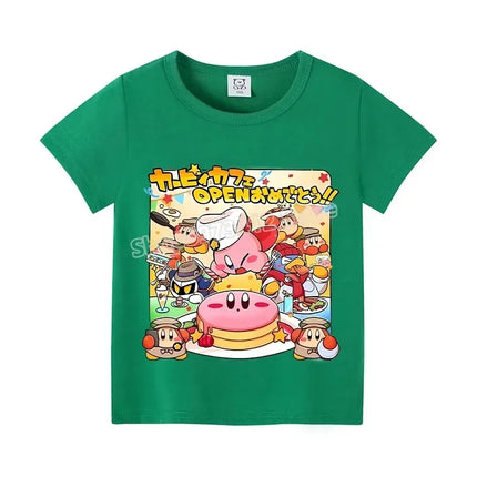 Star Kirbys Summer Short Sleeve Kid Cute T-shirt Colorful Tops Baby Cartoon Fashion Tee Kawaii Game Boy Girl Casual Clothes Gift