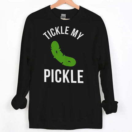 Fun Pickle Print Sweatshirt "Just A Girl Who Loves Pickles/Tickle My Pickle" Crewneck Streetwear Women Men Couple Y2K Pullover