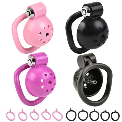 ABS Chastity Cage with 5 Rings Cock Cage Adult Sex Toy Penis Bondage Urethral Lock with Plug Male Cuckold Erotic BDSM Toy