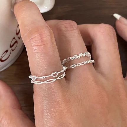 925 Sterling Silver Heart Ring / Bague Argent 925 Cœur Ajouré