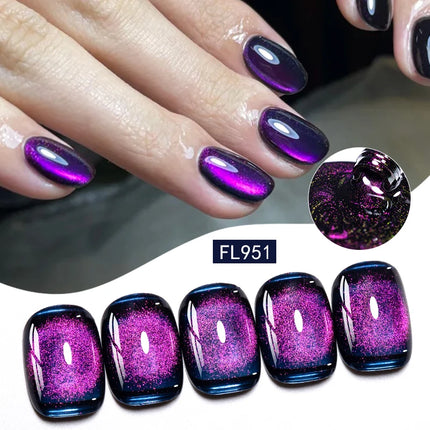 10ml Coloured Stone Magnetic Gel Nail Polish Glitter Semi Permanant Soak Off UV LED Gel Varnish For Manicure DIY Nail Supplies