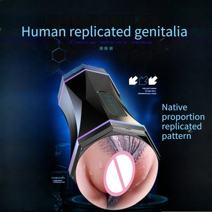 3Dtextured Pocket Cat Automatic Male Airplane Cupvibration Suction Mode Electric Stimulation Realistic Experience Adult Male Toy