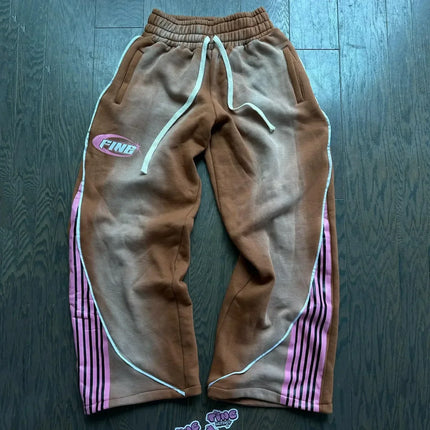 American Sweatpants Cotton Stripe Design Multi-color Drawstring Pants For Men and Women To Wear Hip-hop Street Casual Models.
