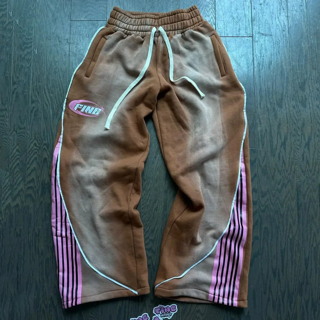 American Sweatpants Cotton Stripe Design Multi-color Drawstring Pants For Men and Women To Wear Hip-hop Street Casual Models.