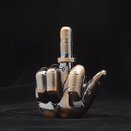 Funny Middle Finger Lighter with Fuk You Voice Windproof Jet Flame Portable Smoking Accessories Refillable Butane Men Gifts