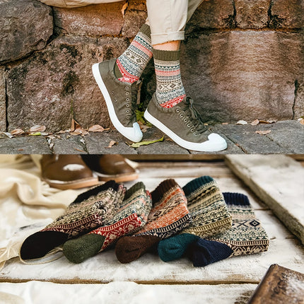 1/2/5 Pairs Women's Autumn Winter Wool Socks Warm Soft Mid Length Socks Ultra Thick Women's Antifreeze Cashmere Short Socks