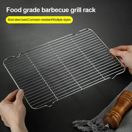 New Stainless Steel Cooling Rack Non-stick Silver BBQ Tray Cake Cooler