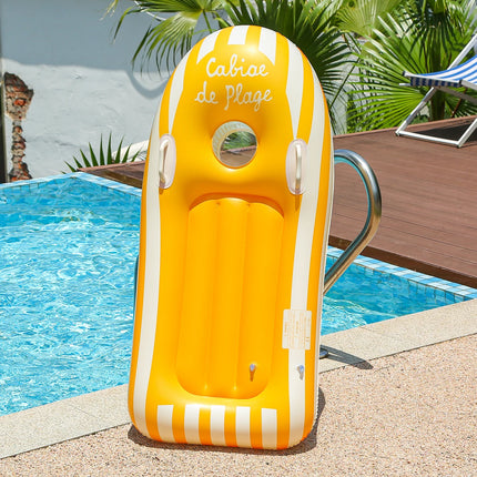 Floating Surfboard with Handle Pool Floating Bed with Clear Window Inflatable Pool Float Summer Swimming Equipment