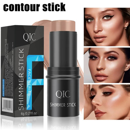 QIC Multi-Functional Contour Stick - Highlighter, Blush & Concealer, Create 3D Facial Contours Cream Makeup Beginner-Friendly