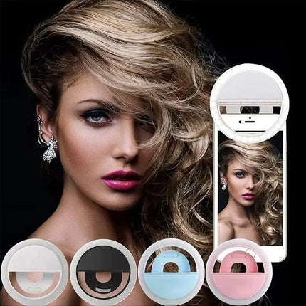 LED Light Ring USB Charging Phone Selfie Light Mini Circular Fill Light Clip With iPhone Samsung Xiaomi Mobile Phone Fill Light