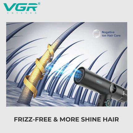 VGR Hair Dryer Professional Hair Dryer Machine High Speed Adjustment Air Blower Brushless Motor 110000 RPM Dryer for Salon V-401