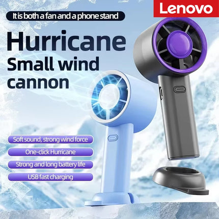 Lenovo Handheld Fan Portable USB Rechargeable Low Noise High Speed Strong Airflow Suitable For Office Outdoor And Commuting Use