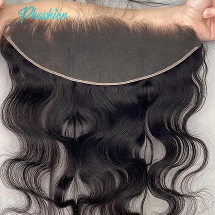 Phashion Real HD Full Long 13x4 Lace Frontal Only Kinky Curl Straight Loose Deep Water Wave Swiss Ear to Ear Closure Human Hair