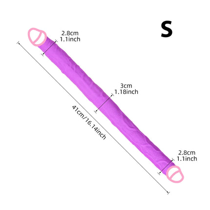 Dual-Ended Dildo for Women -Flexible Realistic Double Penetration Adult Toy, Soft Waterproof Phallus for Vaginal Anal Stimulatio