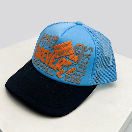 New Unisex American Style Graffiti Printed Letters Baseball Hats Sunshade Color Block Breathable Hip-hop Trucker Caps Versatile