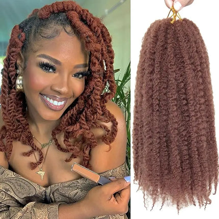 Marley Twist Braiding Hair 18Inch Long-Lasting Fluffy&Tangle-Free Cuban Twist Hair Crochet Hair Ombre Honey Brown T1B/30/27